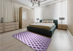 Patterned Purple Rug in a Bedroom, pat833pur