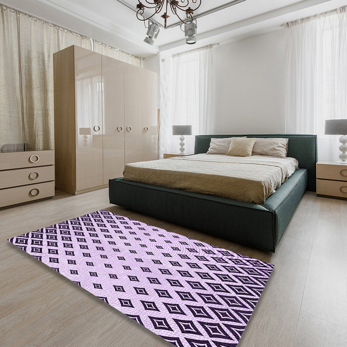 Patterned Purple Rug in a Bedroom, pat833pur