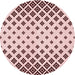 Square Patterned Light Rose Pink Rug, pat833rd