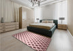 Patterned Light Rose Pink Rug in a Bedroom, pat833rd