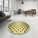 Round Patterned Oak Brown Rug in a Office, pat833yw