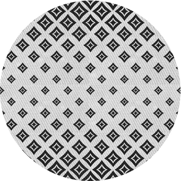 Sideview of Patterned Off-White Novelty Rug, pat833