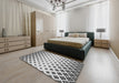 Patterned Off-White Novelty Rug in a Bedroom, pat833