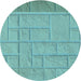 Square Patterned Dark Mint Green Rug, pat834lblu