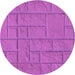 Square Machine Washable Transitional Bright Neon Pink Purple Rug in a Living Room, wshpat834pur