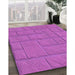 Patterned Bright Neon Pink Purple Rug in Family Room, pat834pur
