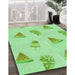 Machine Washable Transitional Green Rug in a Family Room, wshpat835grn