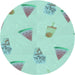 Square Patterned Light Aquamarine Green Rug, pat835lblu