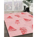 Machine Washable Transitional Light Red Pink Rug in a Family Room, wshpat835rd