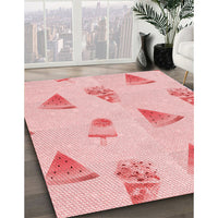 Patterned Light Red Pink Rug, pat835rd
