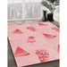 Patterned Light Red Pink Rug in Family Room, pat835rd