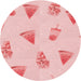 Square Patterned Light Red Pink Rug, pat835rd