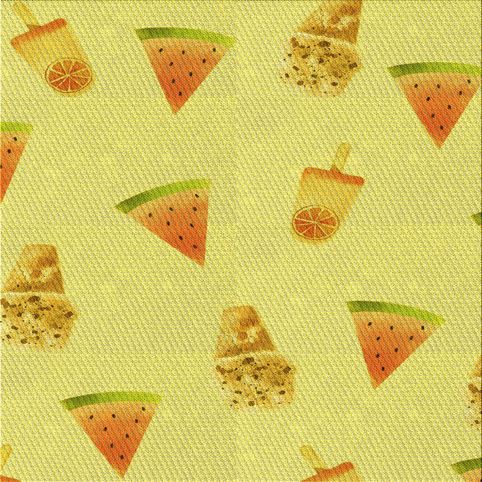 Round Patterned Yellow Rug, pat835yw