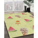Patterned Caramel Brown Novelty Rug in Family Room, pat835