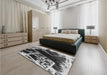 Patterned Cloud Gray Rug in a Bedroom, pat836gry