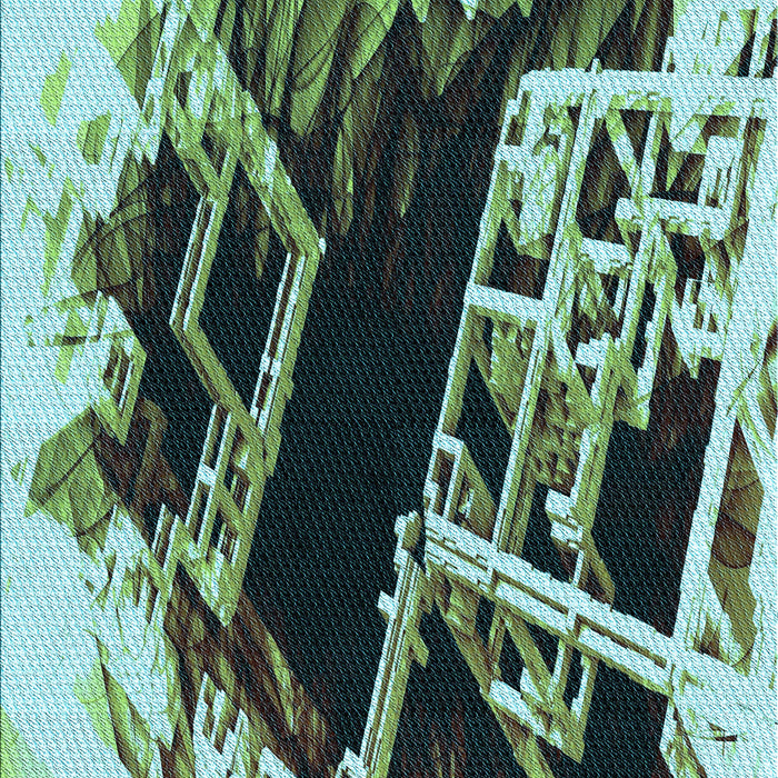 Patterned Dark Slate Grey Green Rug, pat836lblu