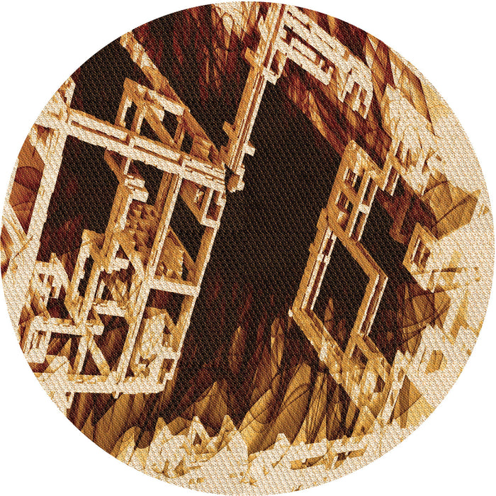 Square Patterned Yellow Rug, pat836org