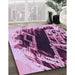Machine Washable Transitional Pastel Purple Pink Rug in a Family Room, wshpat836pur