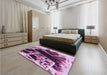 Patterned Pastel Purple Pink Rug in a Bedroom, pat836pur