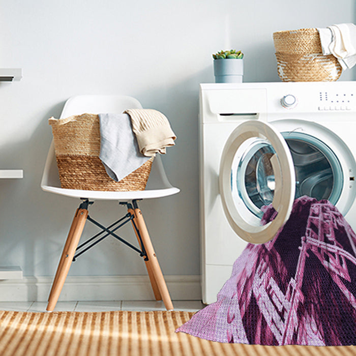 Machine Washable Transitional Pastel Purple Pink Rug in a Washing Machine, wshpat836pur