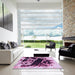 Square Patterned Pastel Purple Pink Rug in a Living Room, pat836pur