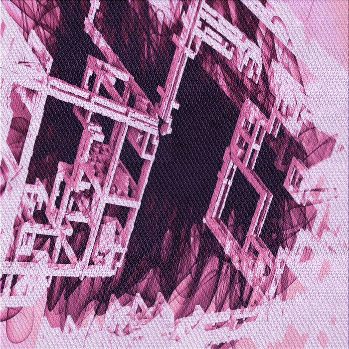 Round Patterned Pastel Purple Pink Rug, pat836pur