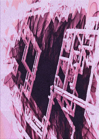 Machine Washable Transitional Pastel Purple Pink Rug, wshpat836pur