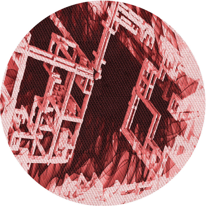 Square Patterned Cranberry Red Rug, pat836rd