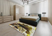 Machine Washable Transitional Brown Rug in a Bedroom, wshpat836