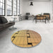 Round Patterned Orange Rug in a Office, pat837brn