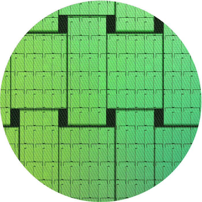 Square Patterned Neon Green Rug, pat837grn