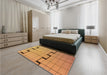 Patterned Orange Rug in a Bedroom, pat837org