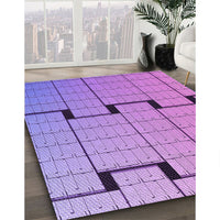 Patterned Bright Lilac Purple Rug, pat837pur