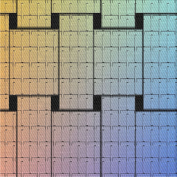 Square Patterned Carbon Gray Novelty Rug, pat837