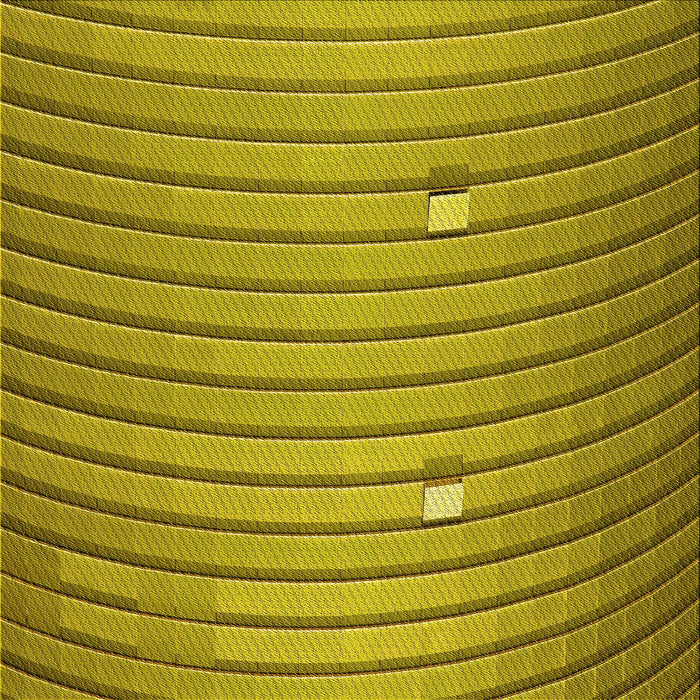 Round Patterned Dark Yellow Green Rug, pat838yw