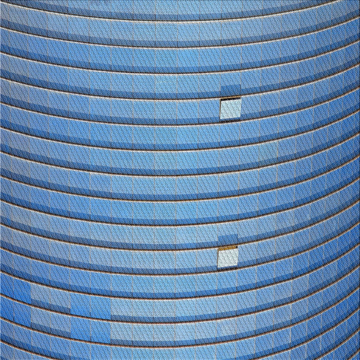 Square Patterned Sapphire Blue Novelty Rug, pat838