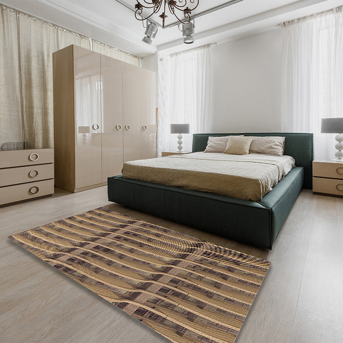 Patterned Peru Brown Rug in a Bedroom, pat839brn