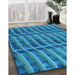 Machine Washable Transitional Blue Rug in a Family Room, wshpat839lblu