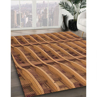 Patterned Saddle Brown Rug, pat839org