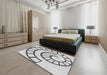 Patterned Off-White Novelty Rug in a Bedroom, pat83