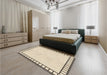 Patterned Moccasin Beige Rug in a Bedroom, pat84brn
