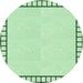 Square Machine Washable Transitional Mint Green Rug in a Living Room, wshpat84grn