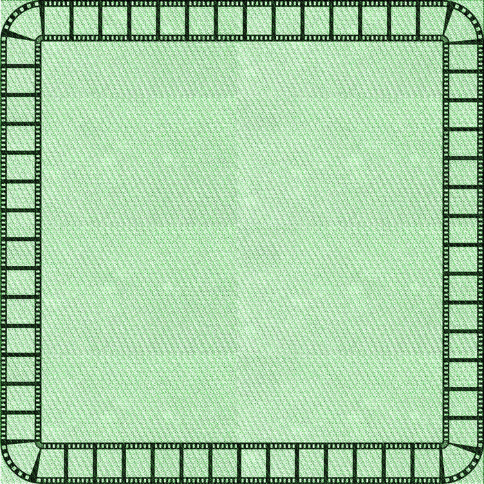 Round Machine Washable Transitional Mint Green Rug, wshpat84grn