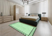 Patterned Mint Green Rug in a Bedroom, pat84grn