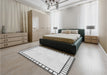 Patterned Platinum Gray Rug in a Bedroom, pat84gry