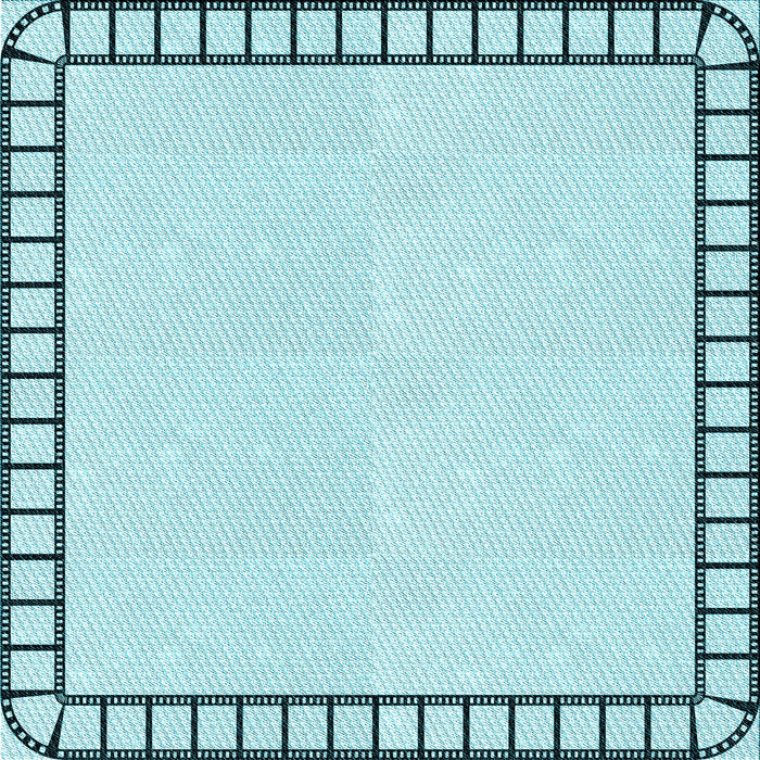 Round Machine Washable Transitional Electric Blue Rug, wshpat84lblu