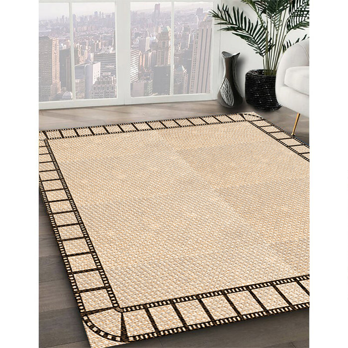 Machine Washable Transitional Peru Brown Rug in a Family Room, wshpat84org
