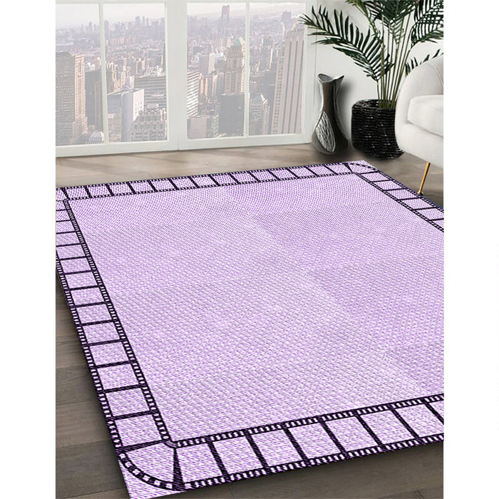 Machine Washable Transitional Lilac Purple Rug in a Family Room, wshpat84pur