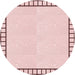 Square Patterned Pink Rug, pat84rd