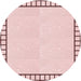 Square Machine Washable Transitional Pink Rug in a Living Room, wshpat84rd